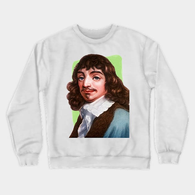 French Philosopher René Descartes illustration Crewneck Sweatshirt by Litstoy 